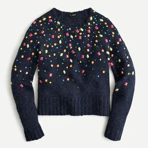 Embellished alpaca-blend crewneck sweater NWOT